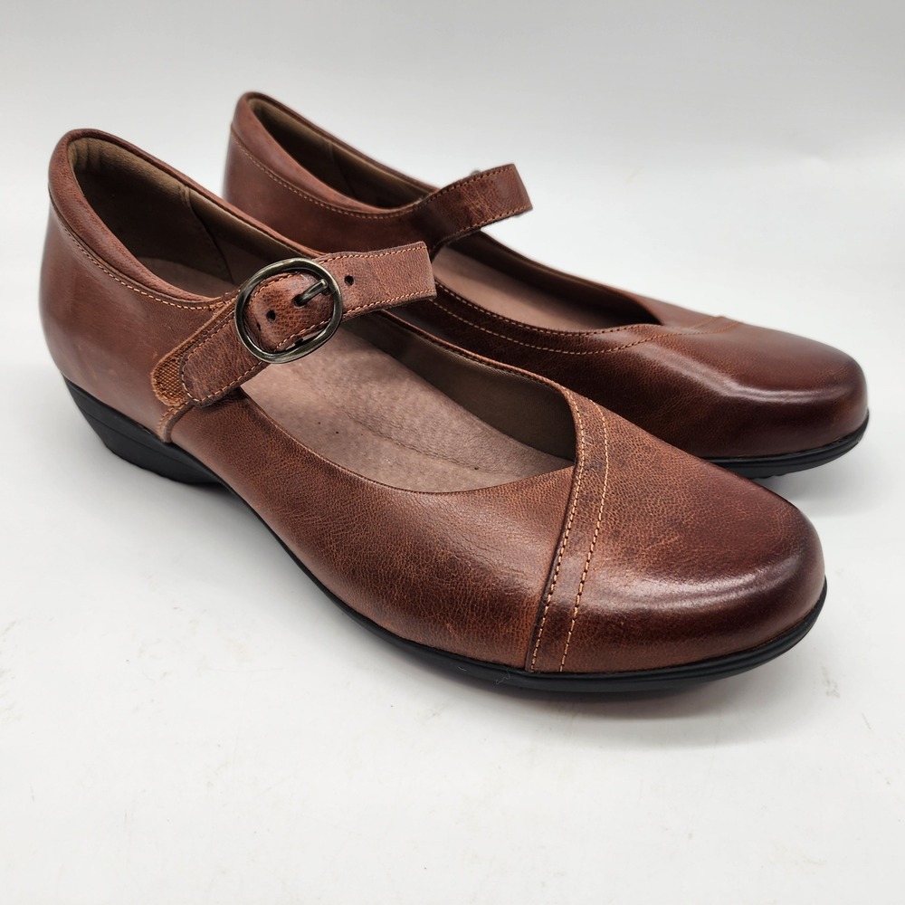 Dansko Fawna Mary Jane Shoes Women's 38 US 7.5-8 Brown Leather Comfort Buckle